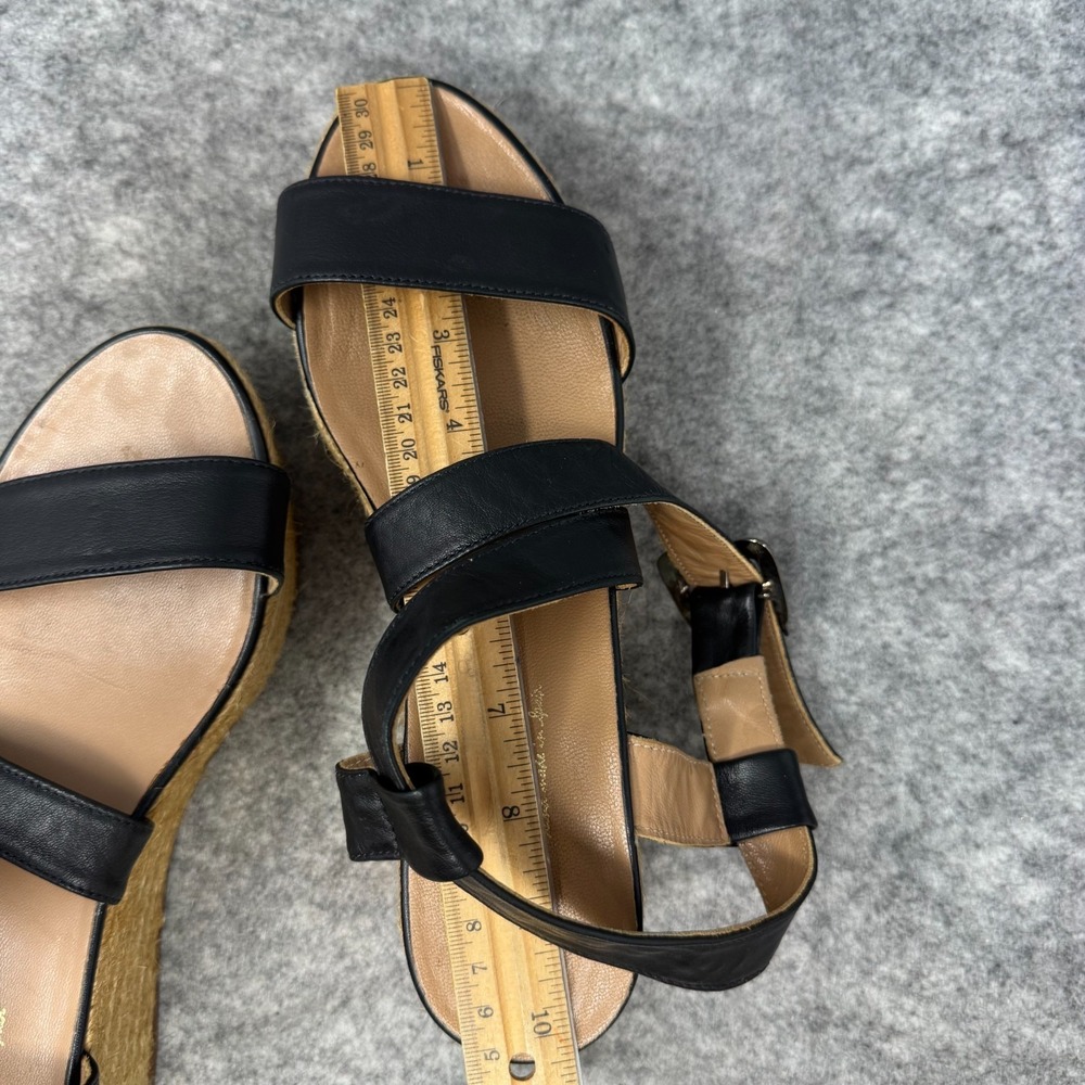 Eric Michael Womens Wedge Heel Ankle Strap Espadrilles Sandals Sz 10-11 Black - Picture 6 of 10